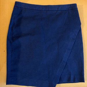 J Crew Asymmetrical Navy Pencil Skirt
